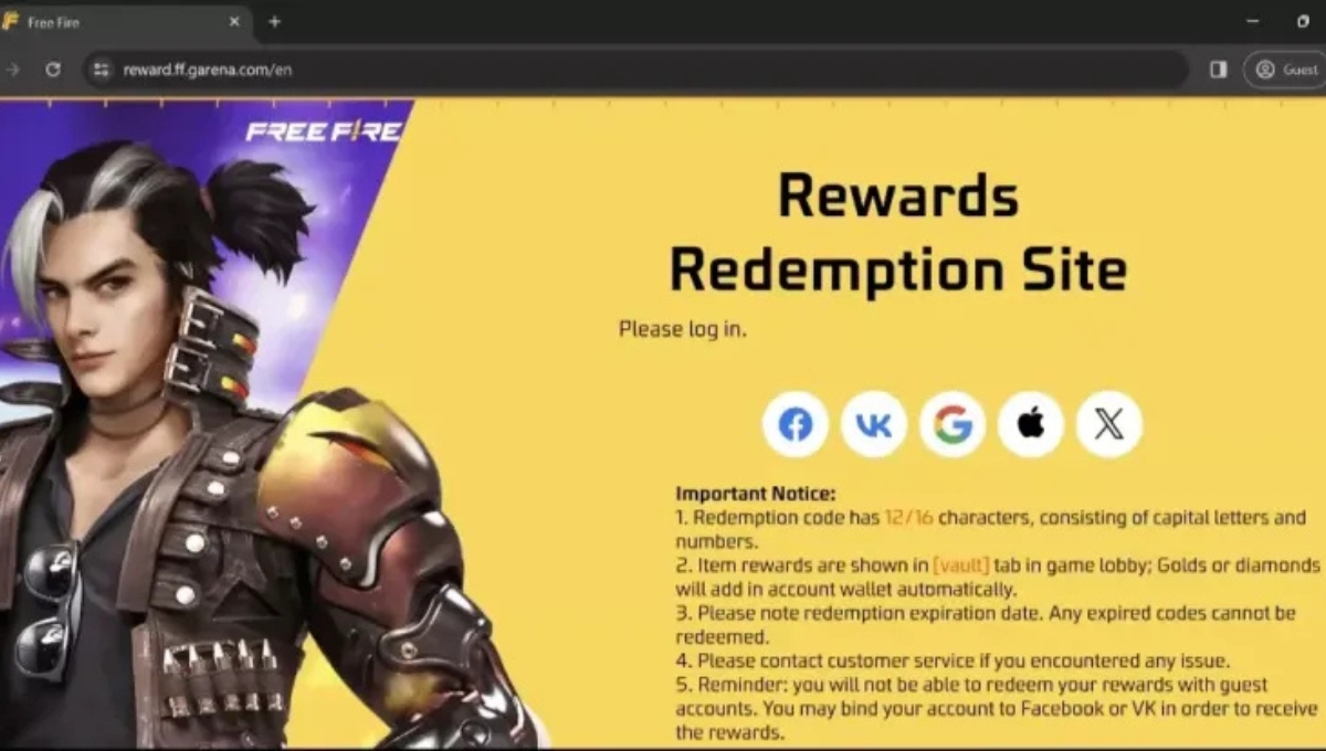 Garena Free Fire Max Redeem Codes