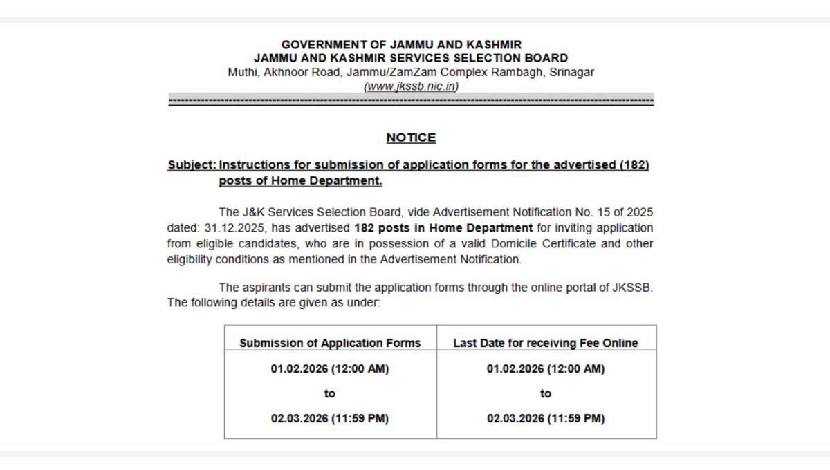 JKSSB Constable Recruitmen