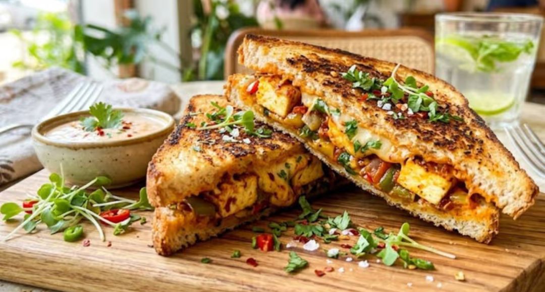 Chilli Garlic Paneer Sandwich Recipe