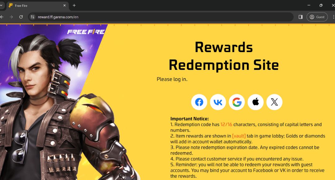 Garena Free Fire MAX India Server Codes