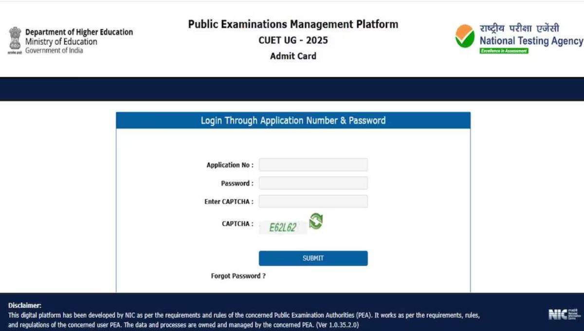 CUET UG Admit Card