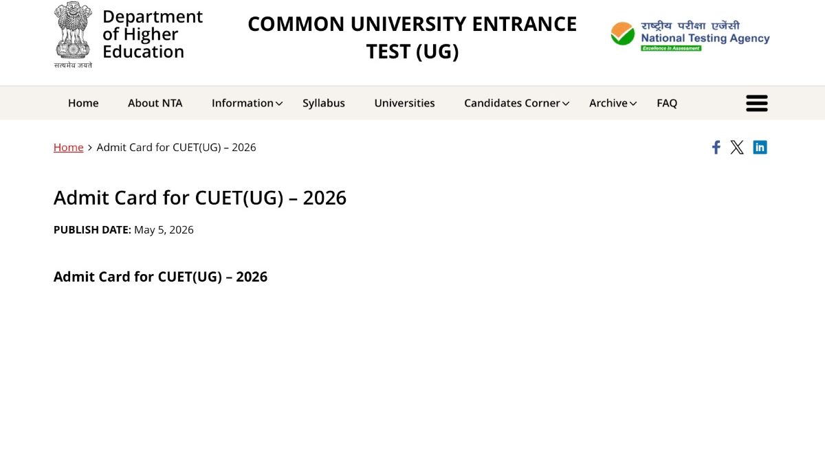 CUET UG Admit Card