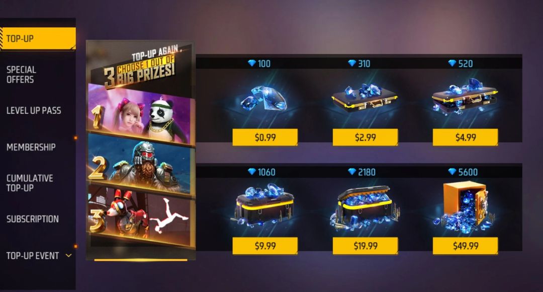 Free Fire Cheap Diamonds