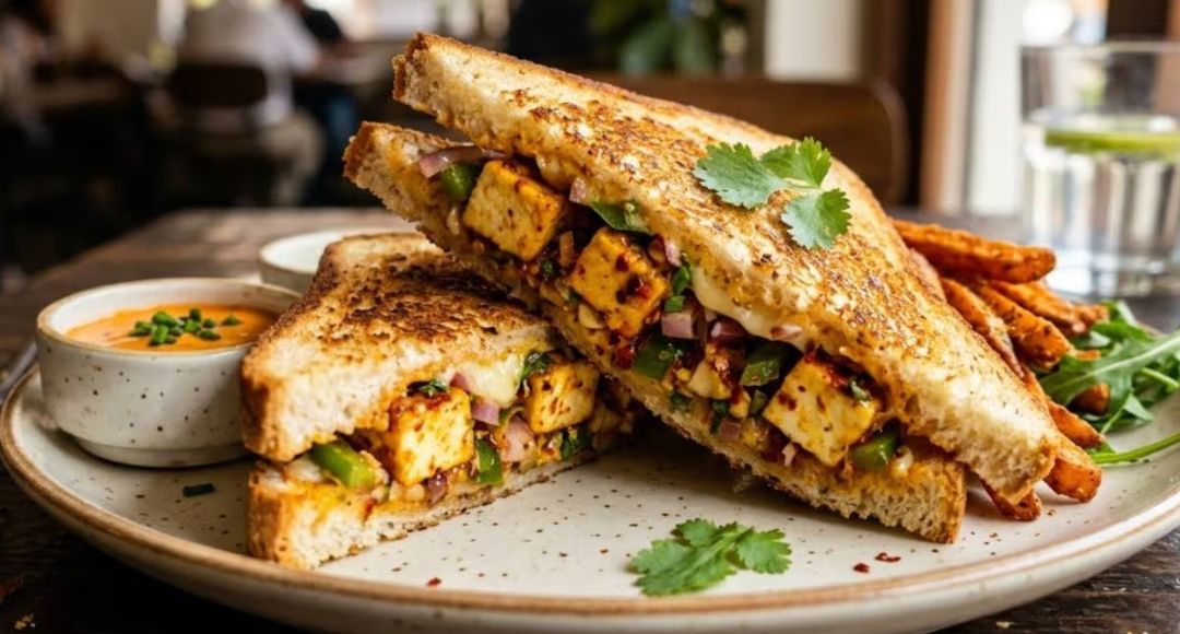 Chilli Garlic Paneer Sandwich Recipe